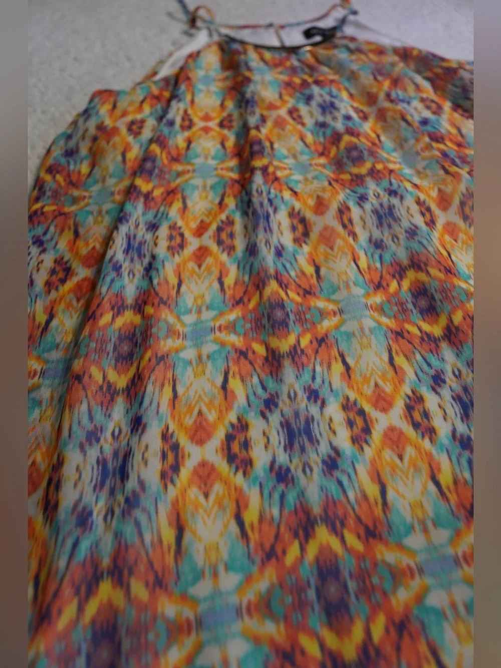AS U WISH Halter Neck Dress Geometric Abstract Keyhole Metal Trim Summer Size M - Picture 4 of 10